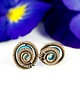 kolczyki wire wrapping Kolczyki niebieskie sztyfty z masą perłową 3