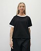 t-shirt damskie Bawełniana koszulka o luźnym kroju - Black / White 5