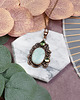 wisiory Miedziany ozdobny wisiorek z amazonitem i peridotem #570 3