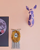Ozdoby na ścianę DIY sarna - różowa z fioletowymi kołami 4