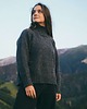 swetry damskie  TAJRA - Oversizowy Sweter z Golfem Szary Melanżowy 100% Wełny Merino 1