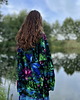 bluza bez kaptura damska Aksamitna BLUZA/ KIMONO domowe, autorski print  nenufary i ważki 7