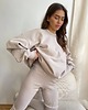 bluza bez kaptura damska Caffe latte bluza bawełniana Cheer long 1