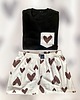piżamy damskie Piżama Unisex bawełniana w beżowe serca 2