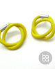 kolczyki wire wrapping Żółte kolczyki z kauczuku i srebra (M) 1