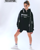 bluza z kapturem damska Biała bluza z odblaskowym napisem JESTEM TU PO HYPE z kapturem 3