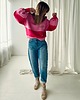 bluza bez kaptura damska Candy / bawełniana bluza różowo-czerwona 5
