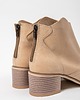 botki damskie BOTKI KWOBOJKI NA 5 CM KLOCKU - SKÓRA NATURALNA - MODEL 483 - KOLOR BEŻOWY 5