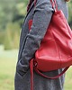 torby na ramię Skórzana torebka - worek czerwona 5