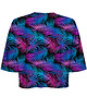 t-shirt damskie DR.CROW T-shirt Krótki CROP Palmy Fiolet 1