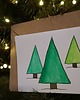 kartki scrapbooking Kartka Świąteczna Trzy Choinki, akwarela. 1