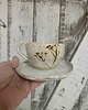 filiżanki Filiżanka ceramiczna z odciskiem roślinek +spodek 200 ml 3