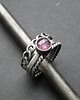 pierścionki srebrne Zestaw Trio Pink sapphire 3