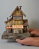 figurki i rzeźby Ręcznie robiony drewniany domek dekoracyjny, oryginalna ozdoba do domu 4
