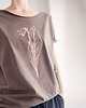 t-shirt damskie Konwalia rose gold Szara czekolada Krótki Oversize 2