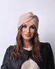 czapki damskie Ręcznie robiony turban kolor beżowy 1