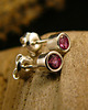kolczyki srebrne Kolczyki z Topazem - Kropeczki - Topaz Srebro Pink 3
