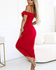 sukienki midi damskie 564-10 CALLIE Sukienka midi z odkrytymi ramionami i dekoltem - czerwona 3