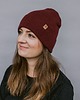 czapki damskie WILK - czapka 100% wełny merino- bordowy 3