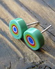 kolczyki wire wrapping kolorowe kręgi  - sztyfty 1