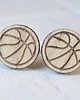 spinki do mankietów Drewniane spinki do mankietów KOSZYKÓWKA 2