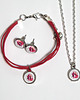komplet biżuterii Komplet mini - Mak - kolczyki, bransoletka, naszyjnik 1