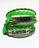 bransoletki - inne Bransoletki - Zielone Love - rzemienie, 2 sztuki 1