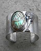 bransoletki wire wrapping Muszla abalone w roślinach  -  bransoleta mankiet CUFF 1
