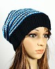 czapki damskie Czapka beanie hipster krasnal czarna w paseczki 1