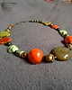 korale Elegancko i unikatowo Naszyjnik w kolorach jesieni z ceramiki i howlitu Prezent 8