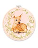 Ozdoby na ścianę Sarenka pink2, haft w tamborku 20 cm 1
