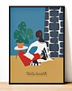 plakaty Plakat Fine Art giclee Dziewczyna z kotką. Polski New Look 7