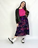 spódnice midi Czarno-różowa SPÓDNICA midi, autorski print rafa (100% wiskoza) 4
