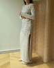 sukienki midi damskie Sukienka Begin ecru cream & black stripes 2