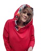 bluza z kapturem damska Czerwona bluza oversize z kapturem 2