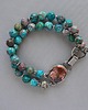 bransoletki srebrne -chryzokola i dolomit miedziany- 2