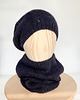 czapki damskie Granatowa czapka beret z alpaki Parisian Chic 5