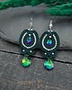 kolczyki soutache Kolczyki sutasz zielone wieczorowe z kryształkami Velo 1