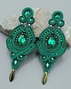 kolczyki soutache Luiza wieczorowe zielone długie kolczyki sutasz z kryształkami 1