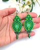 kolczyki soutache Verra kolczyki sutasz zielone lekkie wiosnne z kryształkami 1