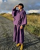 komplety damskie Żakardowy komplet Purple - kimono i kuloty 1