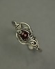 pierścionki - różne Pierścionek regulowany granat wire wrapping 1