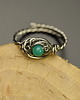 pierścionki - różne Pierścionek regulowany zielony agat wire wrapping 1