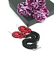 kolczyki soutache Kolczyki sutasz czerwono-czarne z chwostem 2