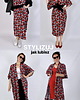 szlafroki damskie KIMONO czerwone / szlafrok ślubny/ sukienka, autorski wzór maki 100% wiskoza 4