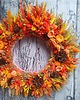 wianki Wianek jesienny pomarańczowy,  autumn wreath, wieniec z suszu, 45 cm 2