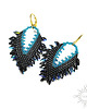 kolczyki - inne Derven, czarnoniebieskie smocze kolczyki, beading 2