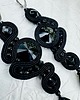 kolczyki soutache Ręcznie robione kolczyki sutasz czarne z kryształami 1