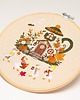 Ozdoby na ścianę Jesienne gąski,haft w tamborku ok 20 cm średnicy 4