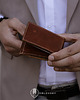 portfele męskie Męski brązowy portfel slimwallet ORLOVSKY W03 5
